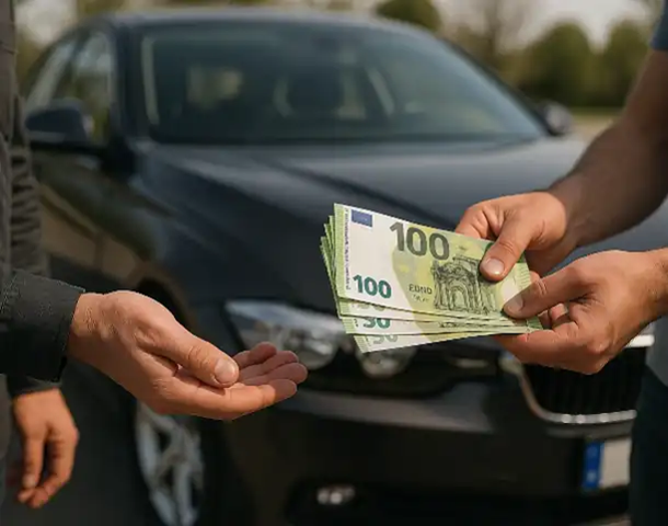 Ein Kunde erhält eine sofortige Barzahlung beim Autoankauf in Herdecke für sein Fahrzeug.